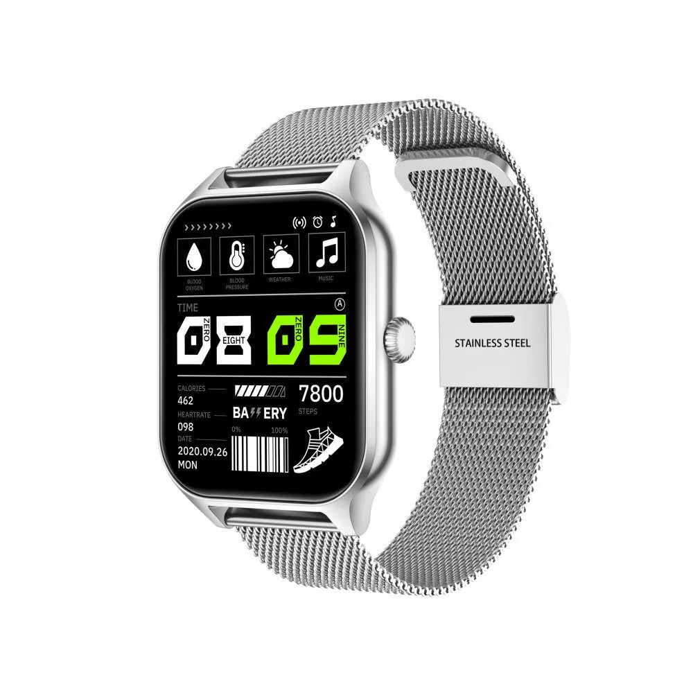 Multi-sport mode custom dial sleep monitoring step counting watch with alloy body in gold colour on wrist