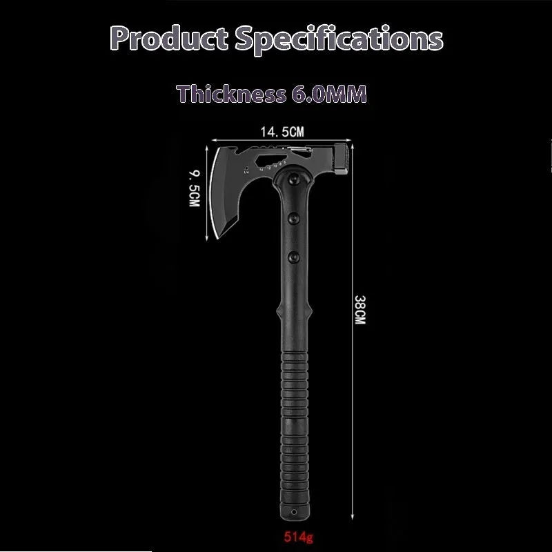 Multi functional high carbon steel engineer axe with 58 hardness for chopping wood with axe bag