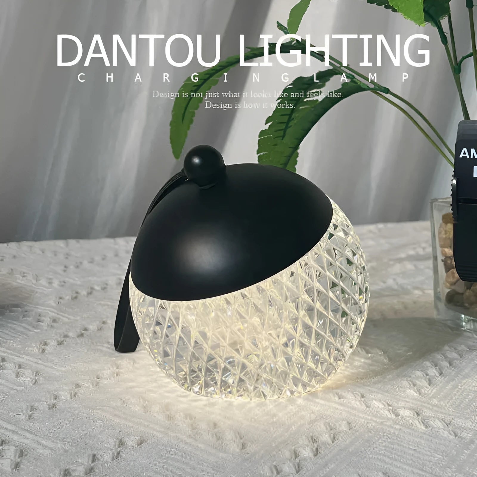 Portable dimmable night lamp with touch control, 12cm diameter and height, European minimalist design