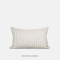 Black and white geometric towel embroidery cushion in 50x50cm square and 30x50cm waist pillow formats for sofa and living room.