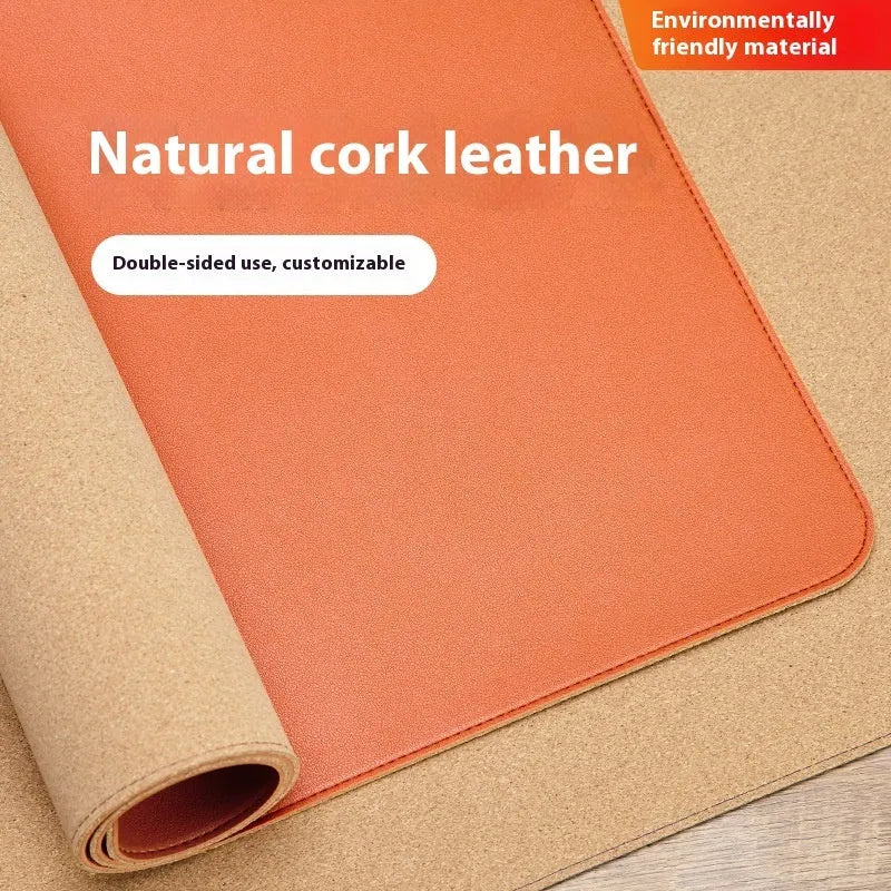 Cork leather table mat with thickened PVC in solid colour, machine-made finish