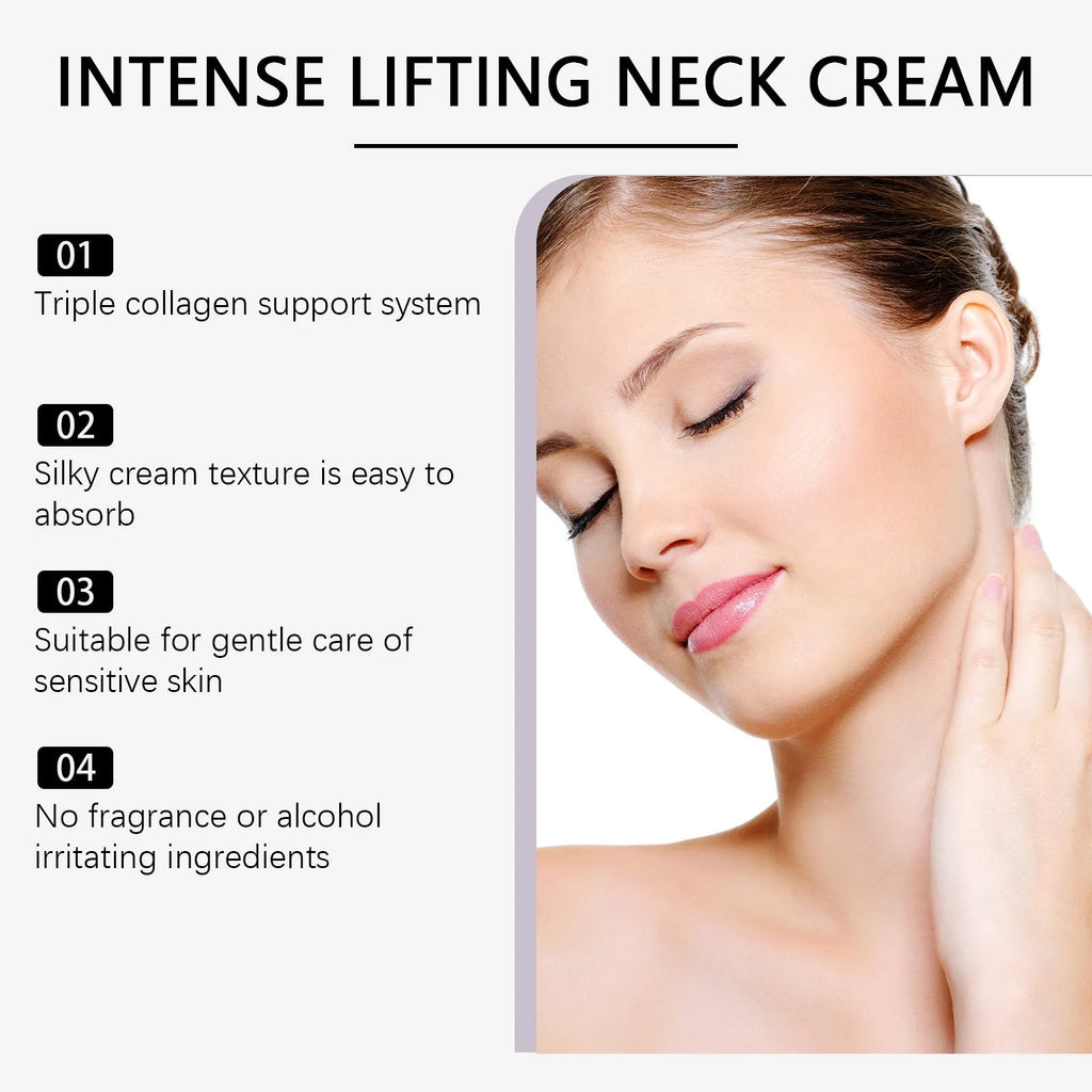 50g jar of lifting and tightening neck cream with hydrolysed collagen and sodium hyaluronate