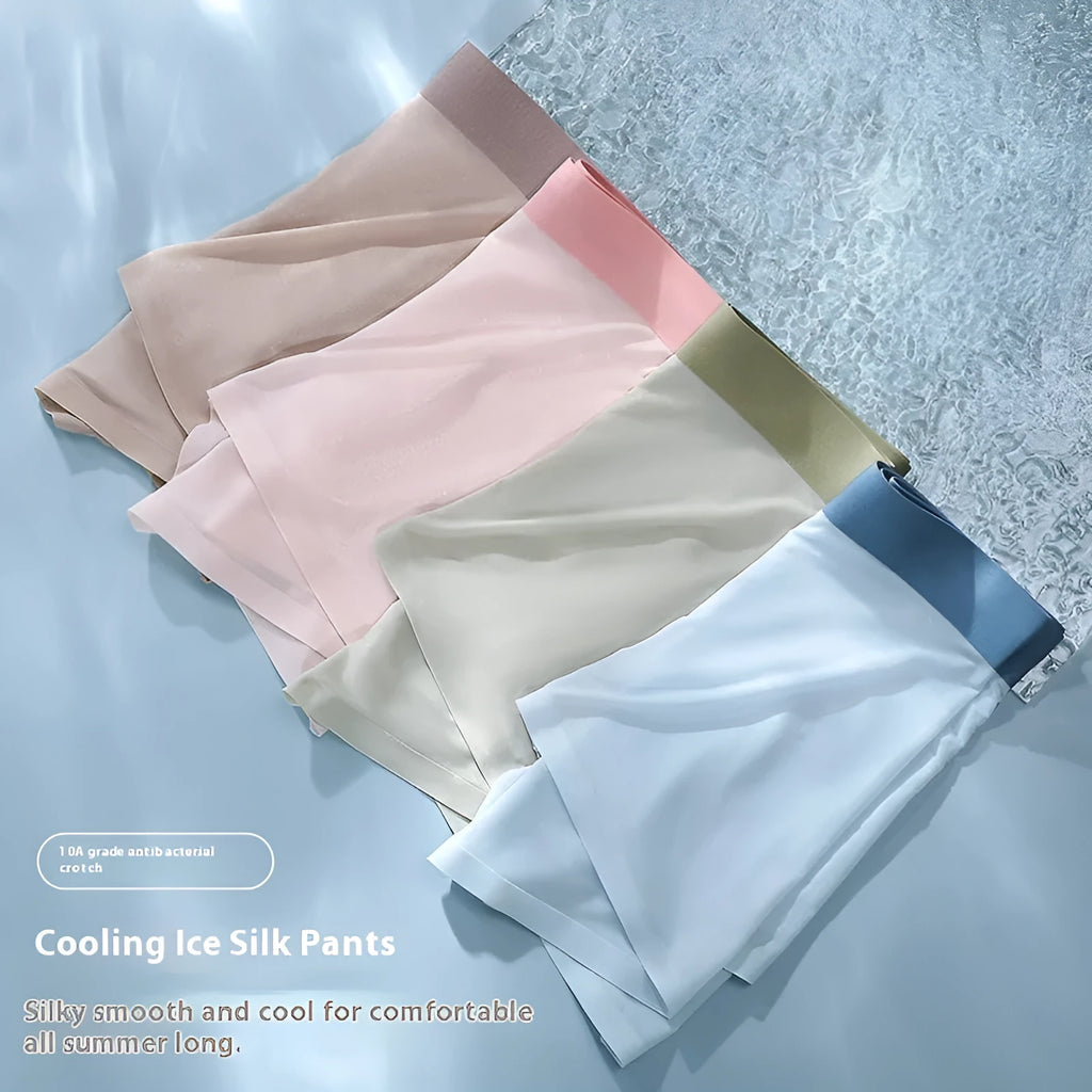Men's Ice Silk cooling shorts in bean green colour with seamless design.