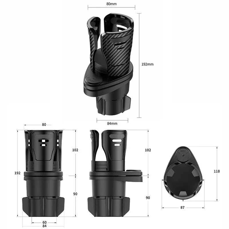 ABS plastic car cup holder modification in carbon fibre or matte black finish