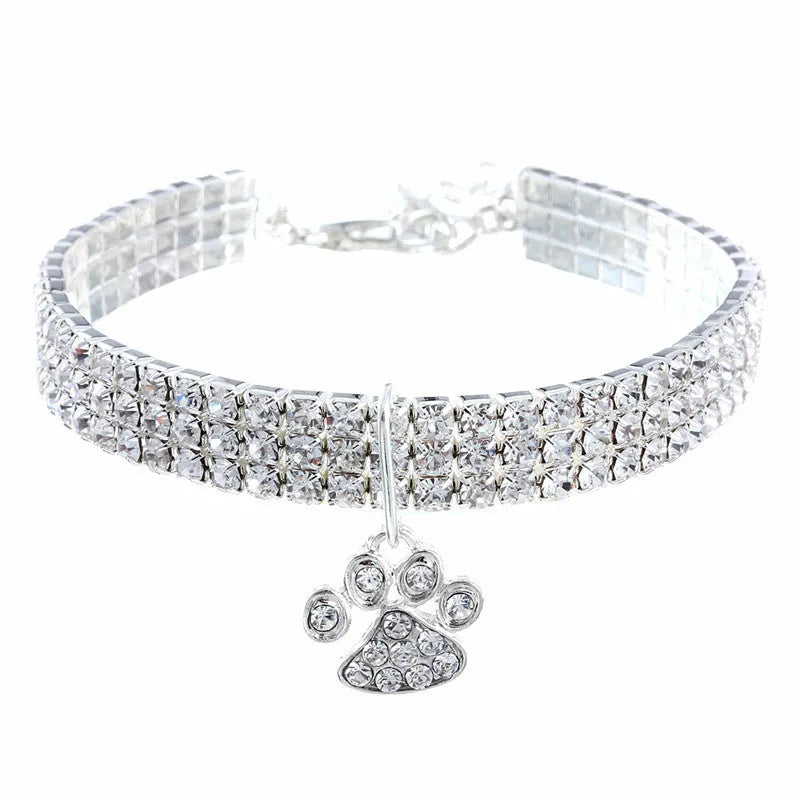 New Pet Collar Diamond Mixed Color Elastic Dogs And Cats Necklace Ornament in multiple colours on white background