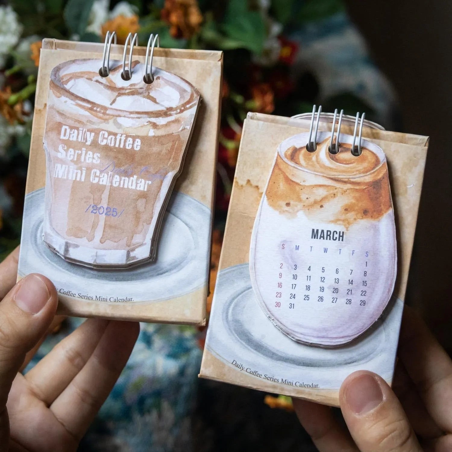 Coffee Time 2025 mini desk calendar with daily coffee design pages