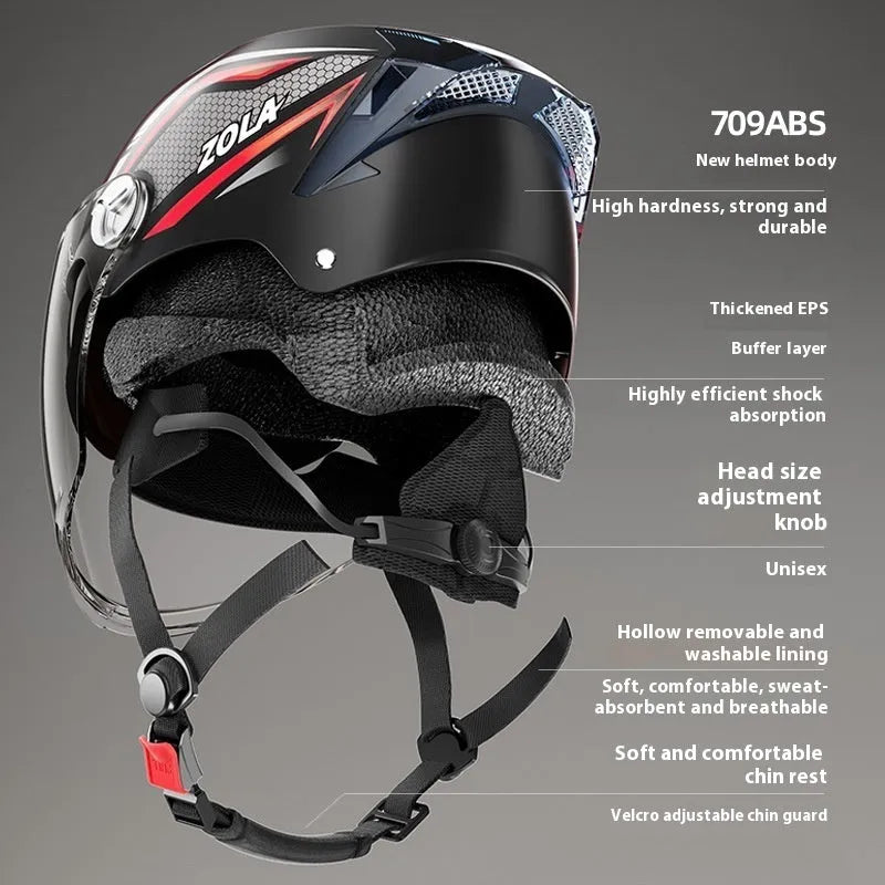 3C certified ABS half helmet for motorcycle sun protection in light brown double mirror colour.