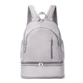 Women's casual waterproof polyester backpack in solid colour with adjustable shoulder straps