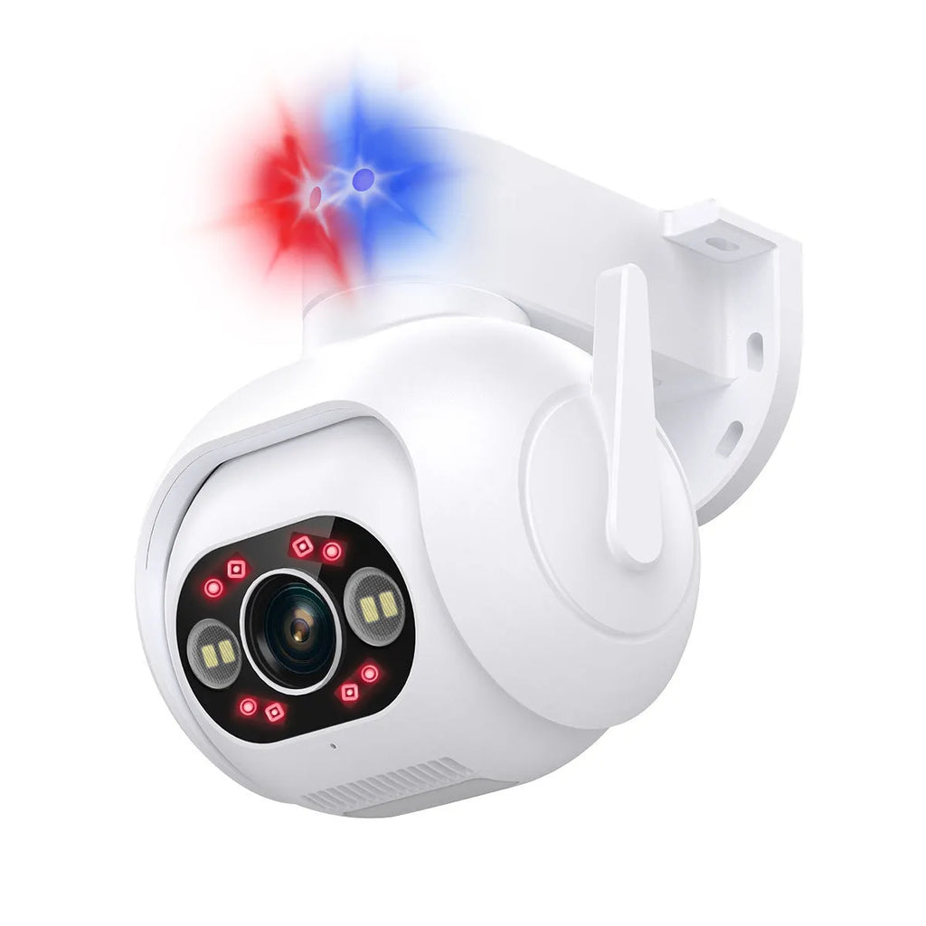 Smart colour night vision 4MP security camera with wall mount bracket and power supply