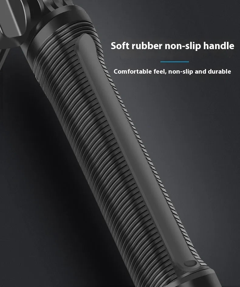 Black folding tripod with GoPro camera bracket shown extended for use and folded for storage