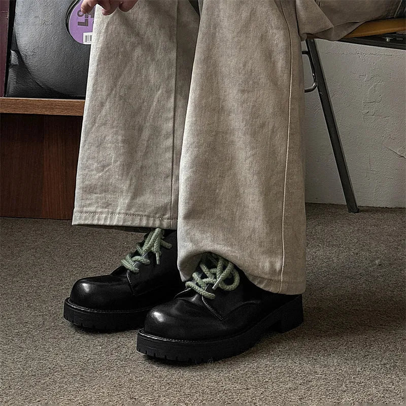 Big Head Derby unisex casual platform shoes in microfiber with a rubber sole.