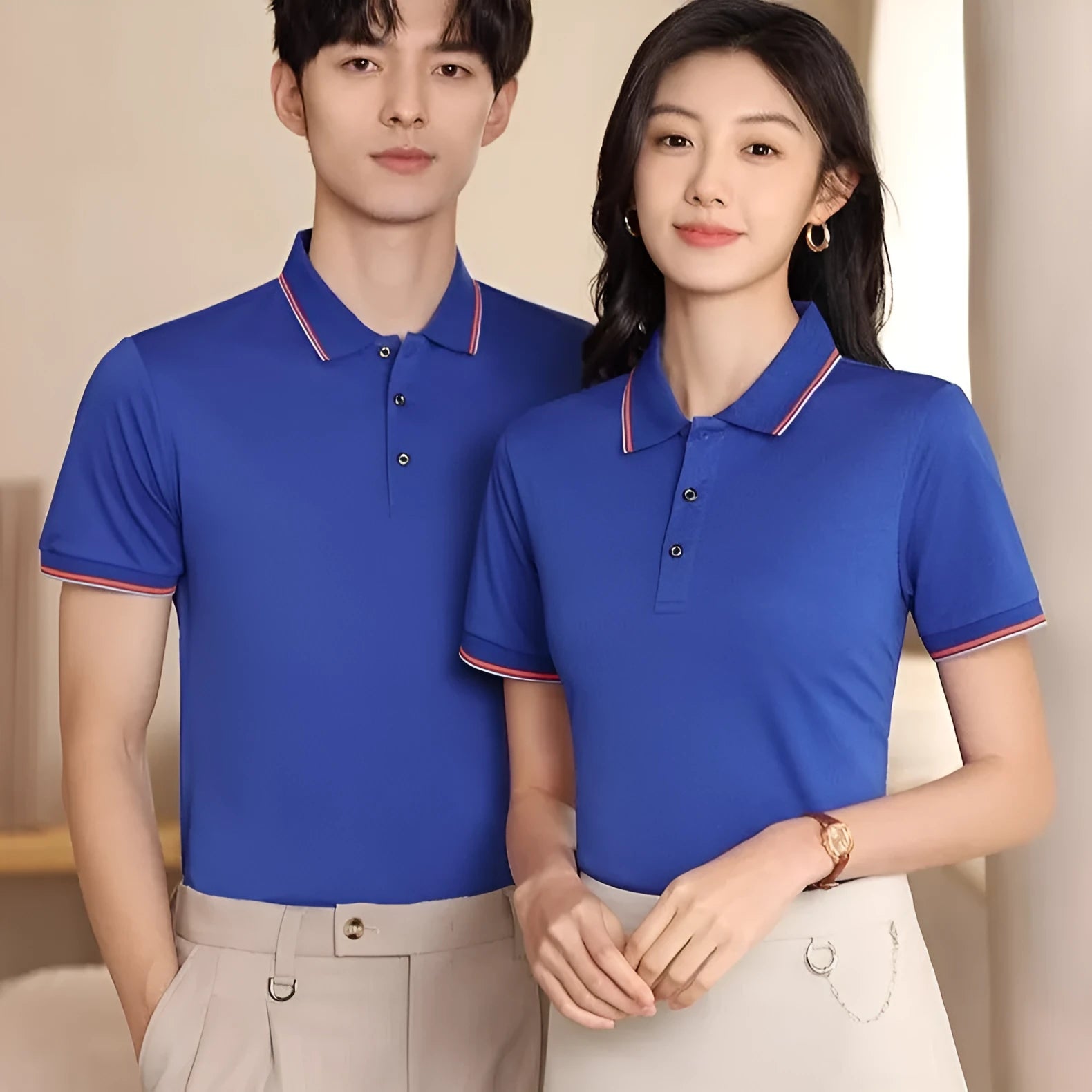 Short sleeve slim fit cotton blend team shirt shown in multiple colour options with size range S to 4XL