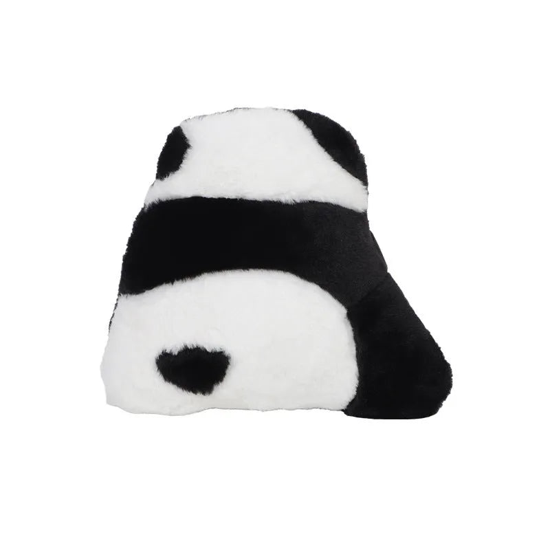 Cartoon panda automotive lumbar support cushion with plush material and PP cotton filler