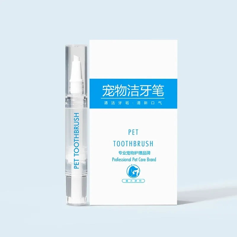Pet toothbrush pen for dogs with twist-action toothpaste dispenser