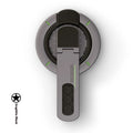 Double-sided magnetic decompression mobile phone ring bracket in Graphite Black showing ring extended