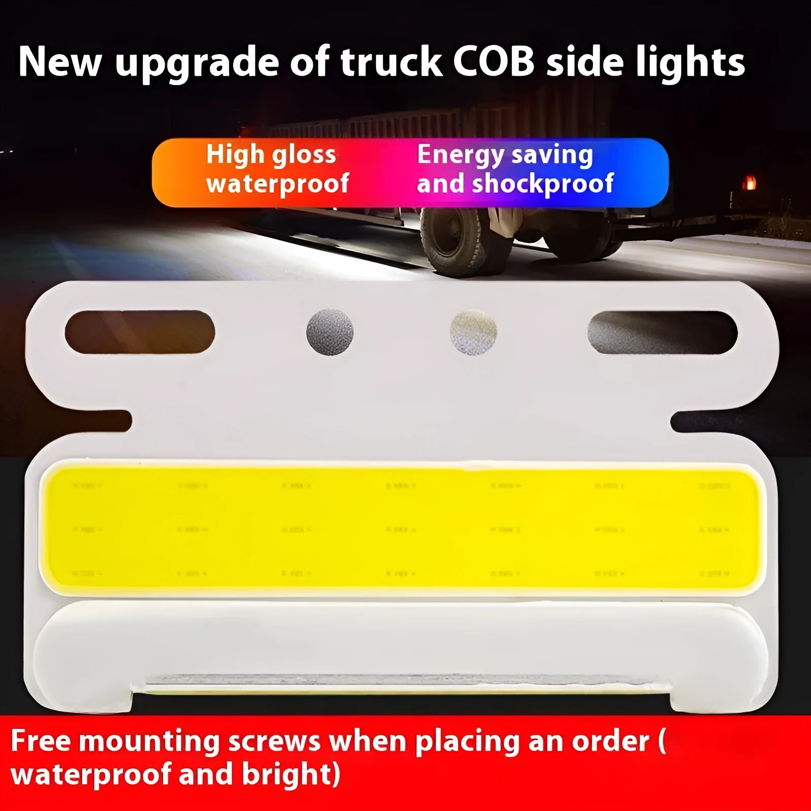 12V 24V aluminium alloy waterproof COB LED truck side light with grounded tyre light in multiple colours