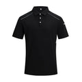 Men's short sleeve work shirt with ice-feeling quick-dry technology in silver, dark navy and black colours