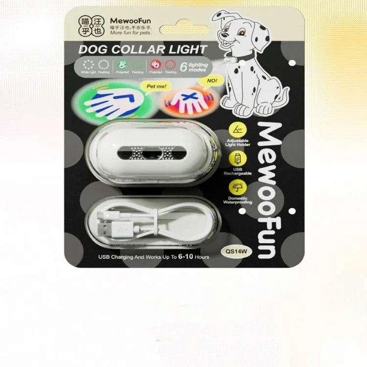 Pet luminous LED collar with hanging lamp ring in fresh pink, gray, green, or caramel mocha colours