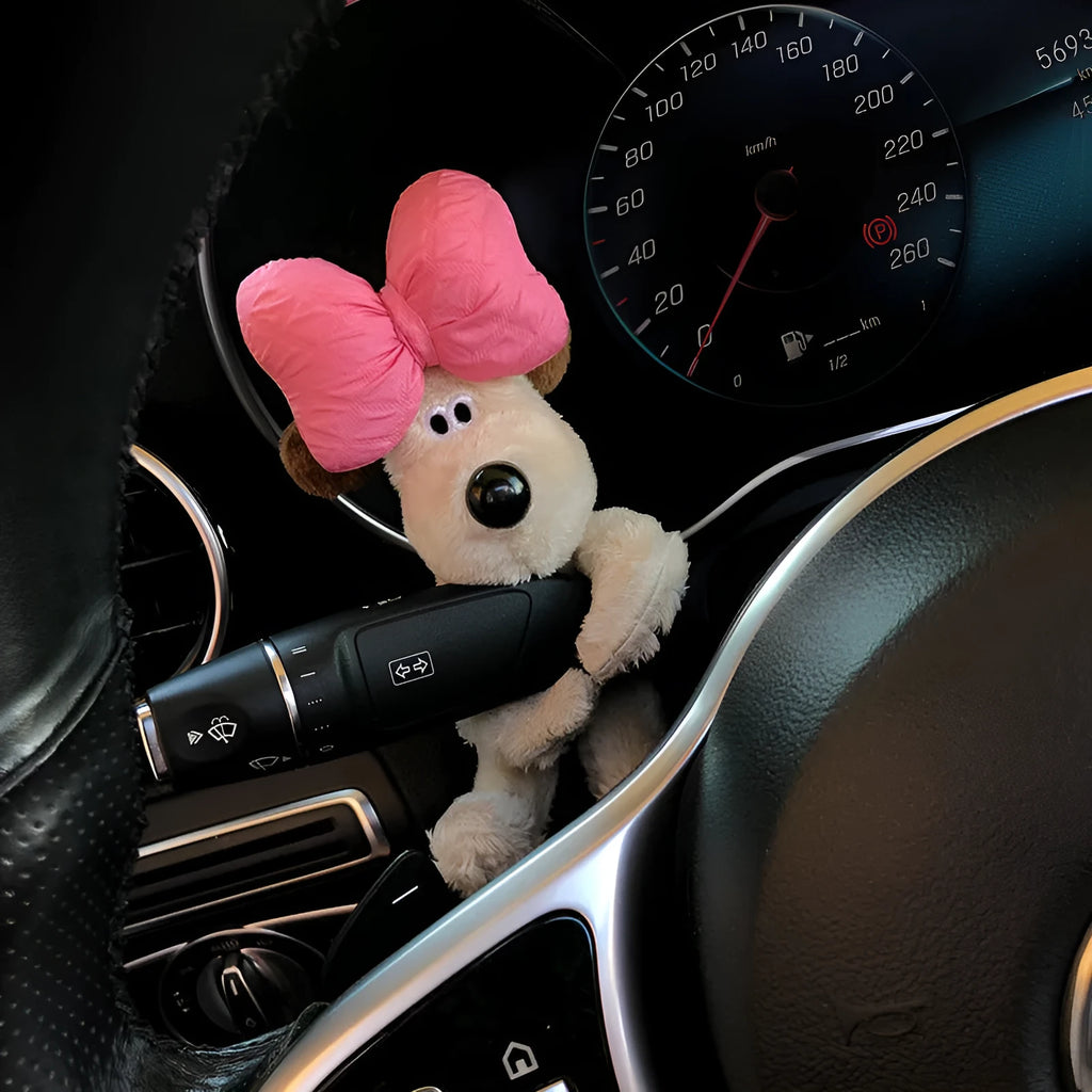 Cotton pilot dog car dashboard decorative doll with hanging hook in multiple colour variations