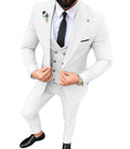 Men's slim fit three-piece suit set in cotton, jacket vest and trousers, available in various colours and sizes XS to 5XL.