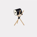 Modern wooden three fork floor lamp with LED lighting and acrylic lampshade
