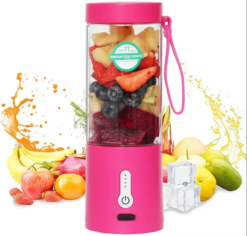 Portable hand blender with 530ml cup in black, white, blue, or rose red colour options