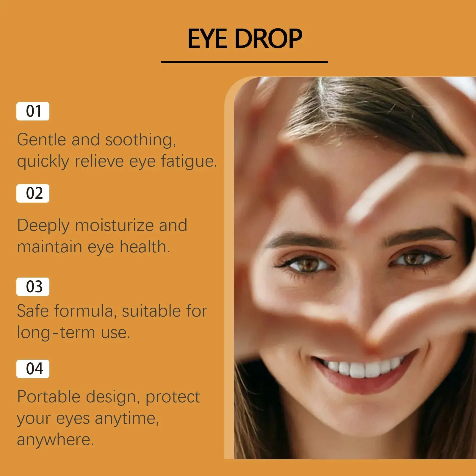 15ml bottle of honey eye drops for dry eye relief on a plain background.