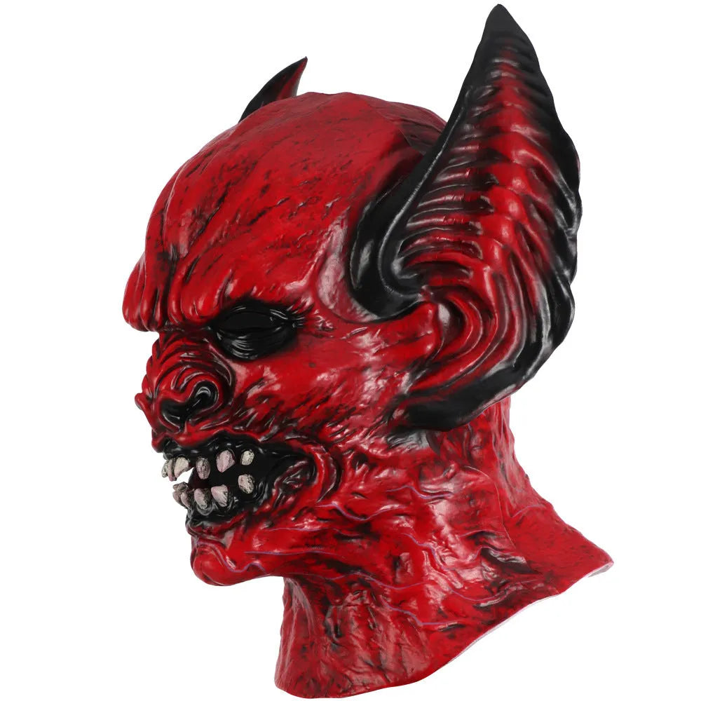 Red RP foam bat head cover mask for Halloween and carnival horror dress up