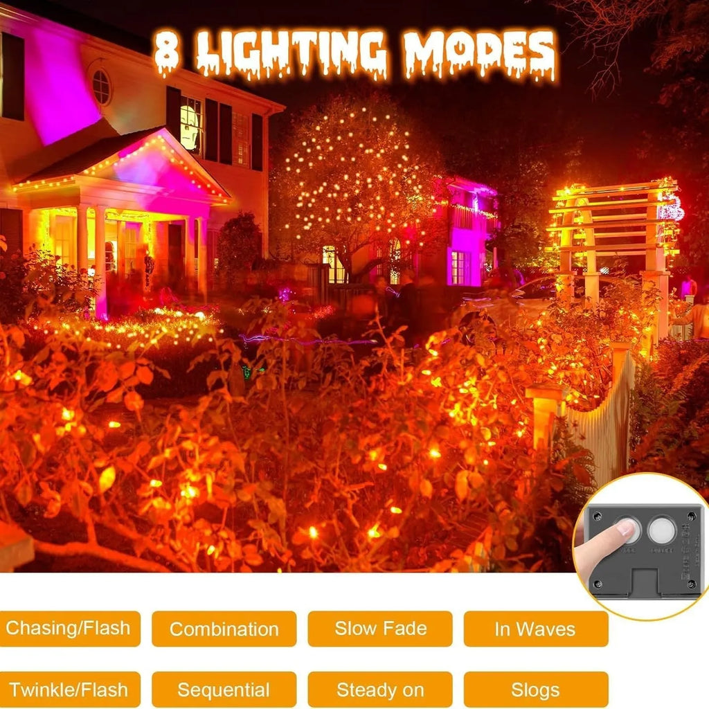 Waterproof solar courtyard Christmas ornamental festoon lamp in orange colour for holiday decoration