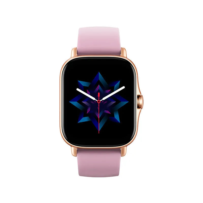 GT20 black smartwatch with alloy case and silicone strap showing heart rate display on screen.