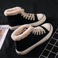 Women's cotton-padded warm-keeping canvas shoes in pink with flat heel and microfiber upper