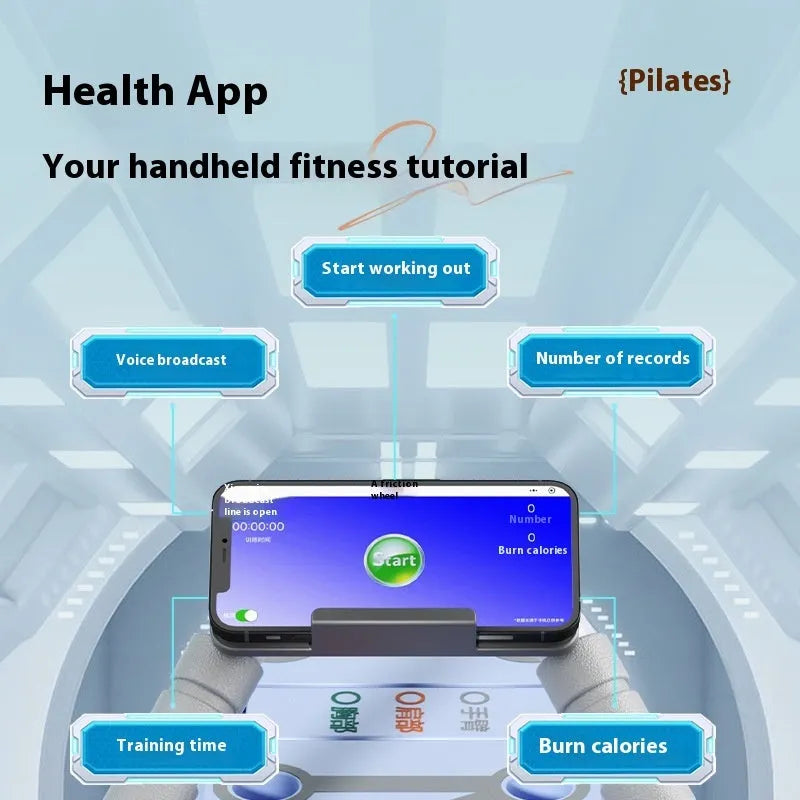 Multifunctional foldable supine board in glacier gray with smart APP for home ab and shoulder workouts
