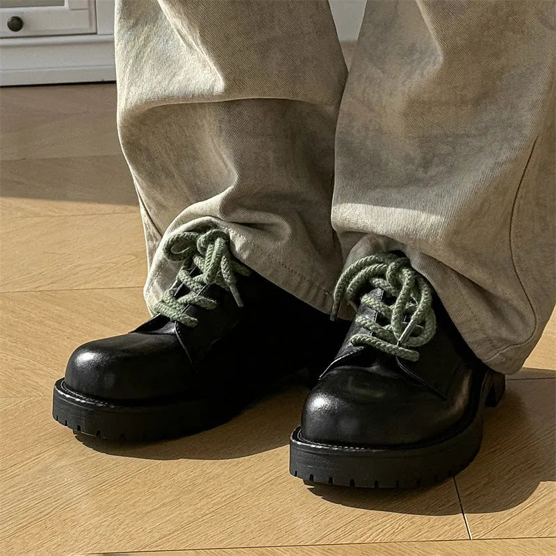 Big Head Derby unisex casual platform shoes in microfiber with a rubber sole.