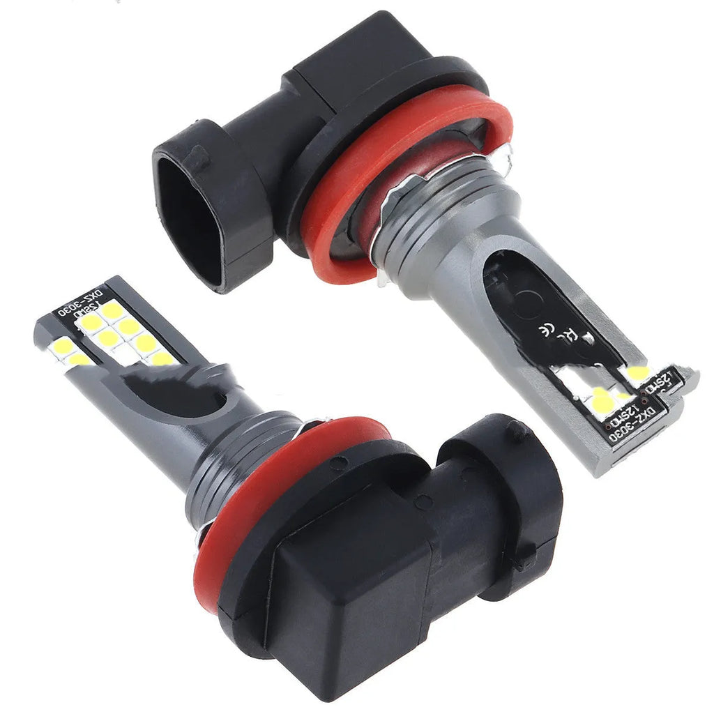 White LED car fog light bulb with aluminium body H8 H11 socket 24W 1200 lumens