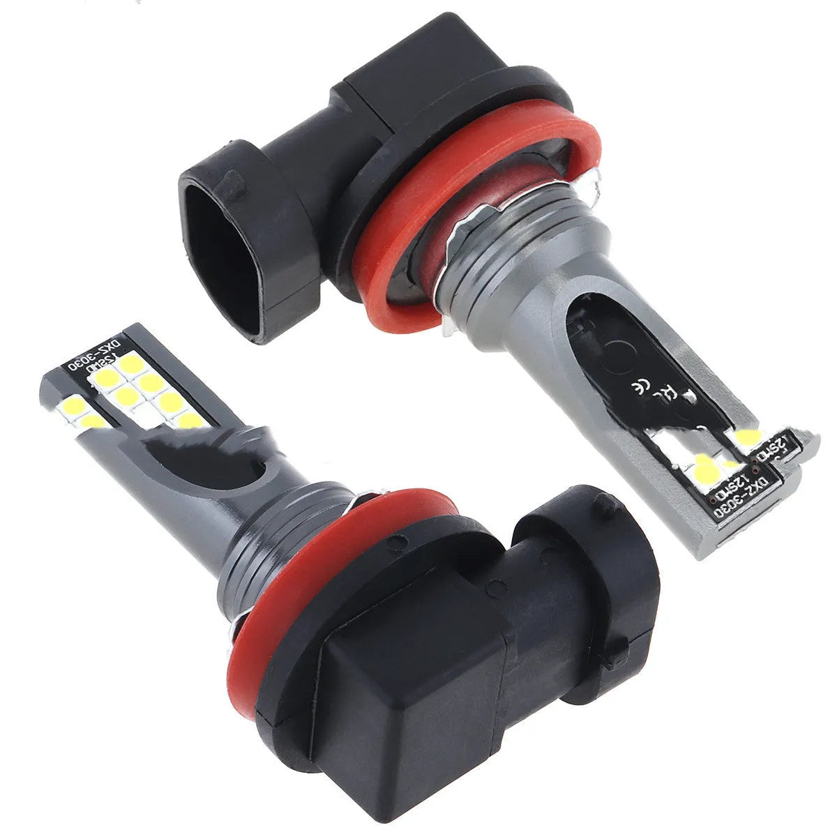 White LED car fog light bulb with aluminium body H8 H11 socket 24W 1200 lumens