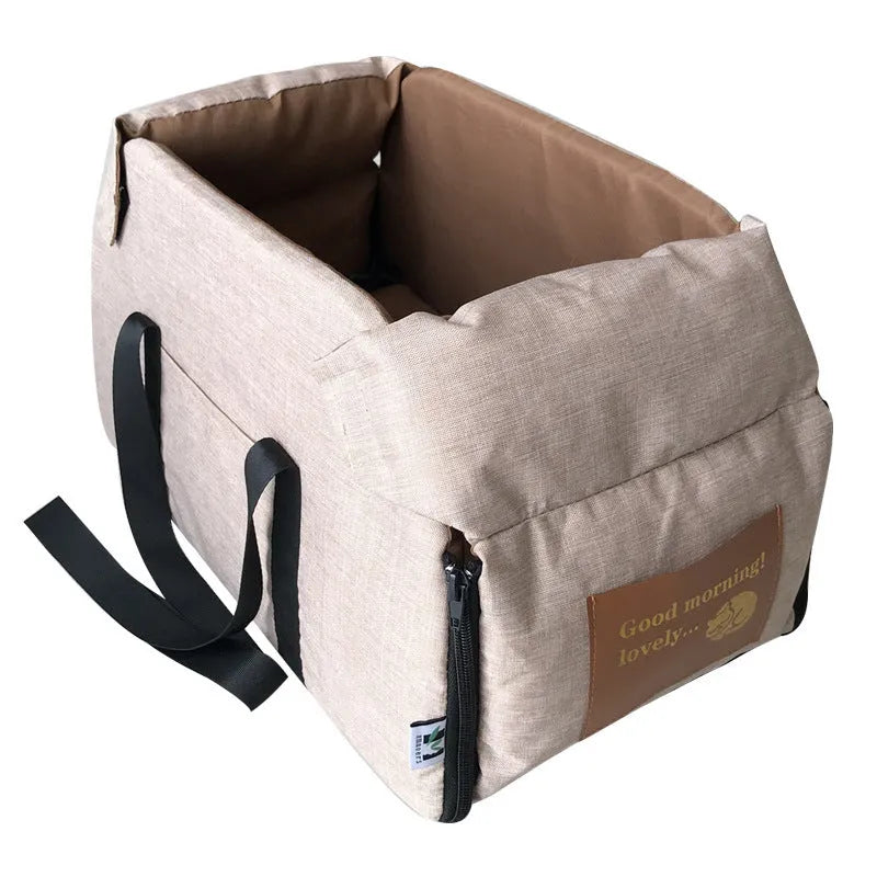 Portable folding pet bag in gray Oxford fabric for small pets up to 5kg