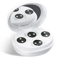 White handheld red light EMS facial beauty device for eye and face massage