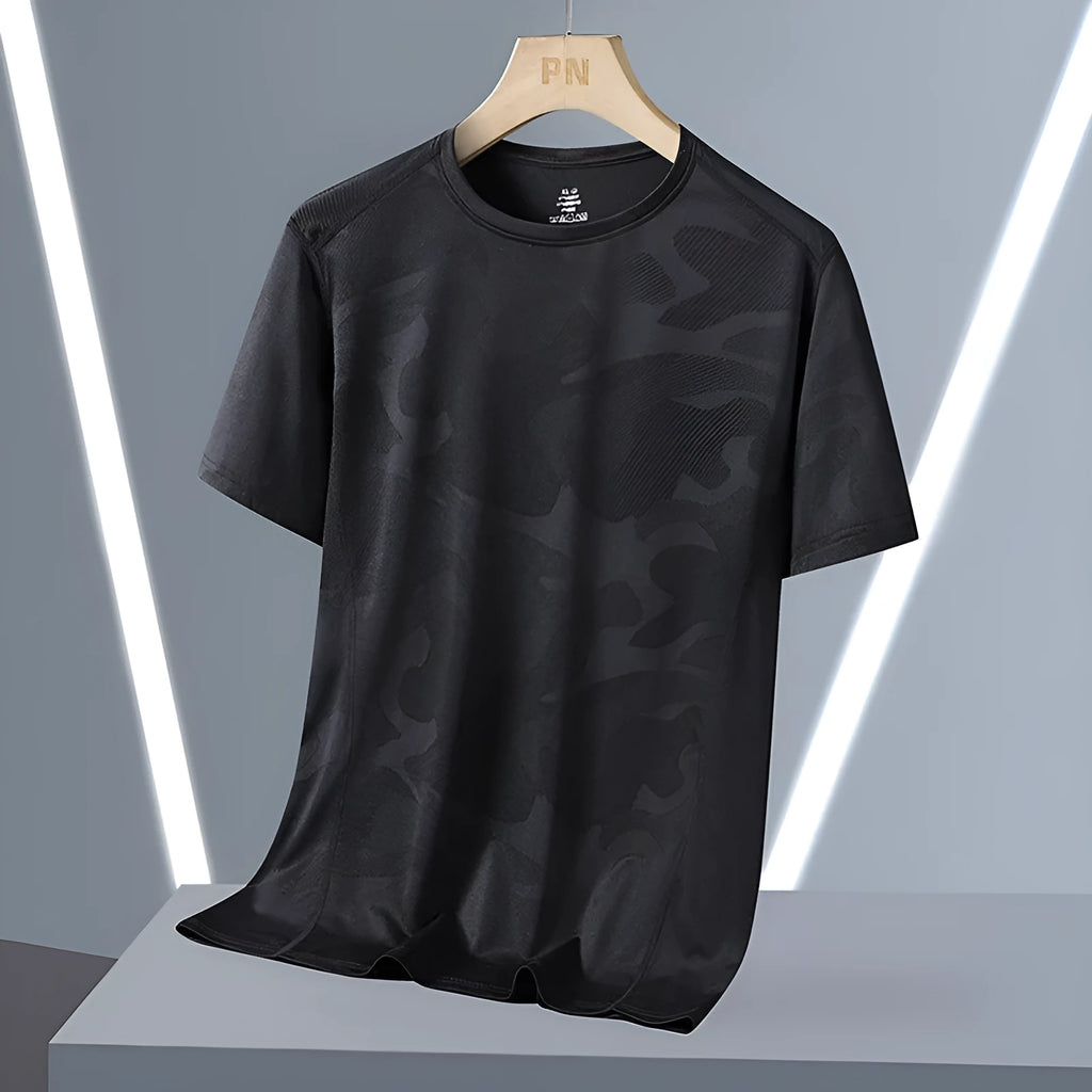 Men's camouflage print short sleeve summer top in nylon quick-dry fabric available in multiple colours