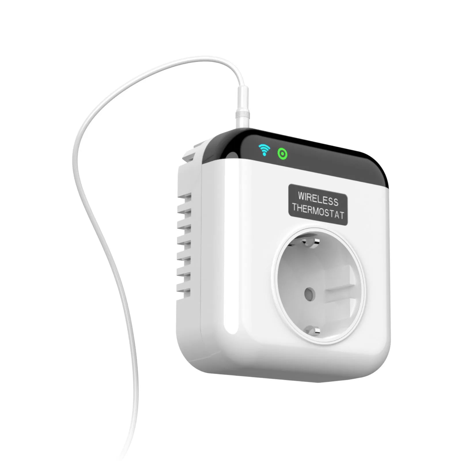 White EU smart socket with remote and voice control for appliance power management