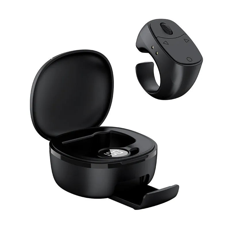 Roller slide up and down Bluetooth headset in black, white or pink ABS with charging bin and Type-C cable