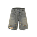 Denim overall suit matching set with short sleeve top and trousers in street style design