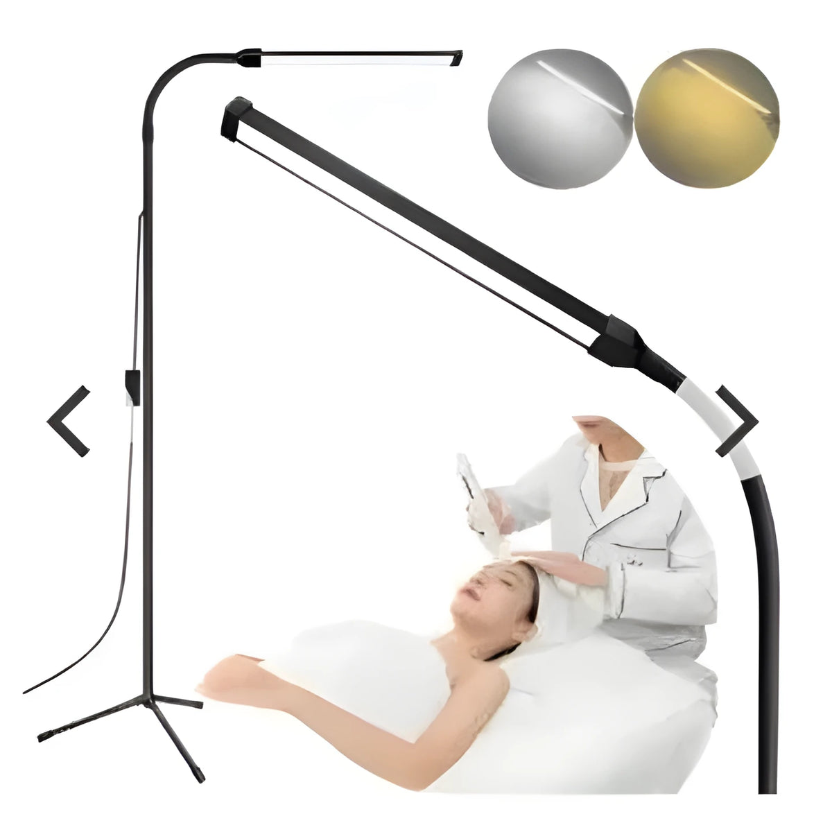 LED fill light nail tattoo floor lamp with aluminium shade and alloy stand, 110-240V, modern simplicity style