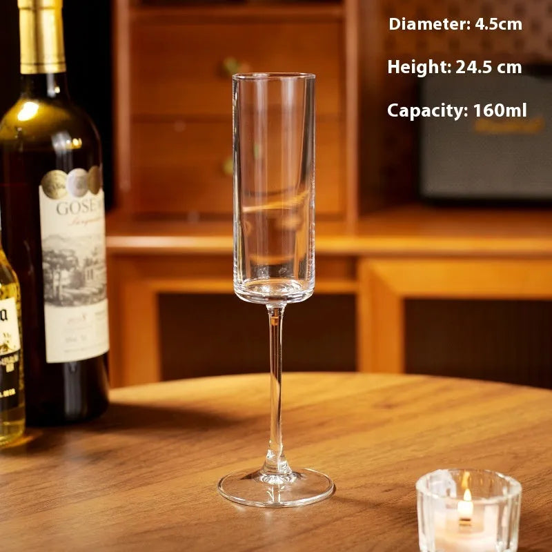 Crystal glass wine glass light luxury pressing single layer champagne big belly red wine mojito gift for ladies