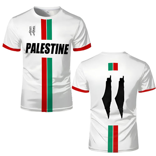 3D printed football pattern t-shirt in black or white with spandex stretch fabric