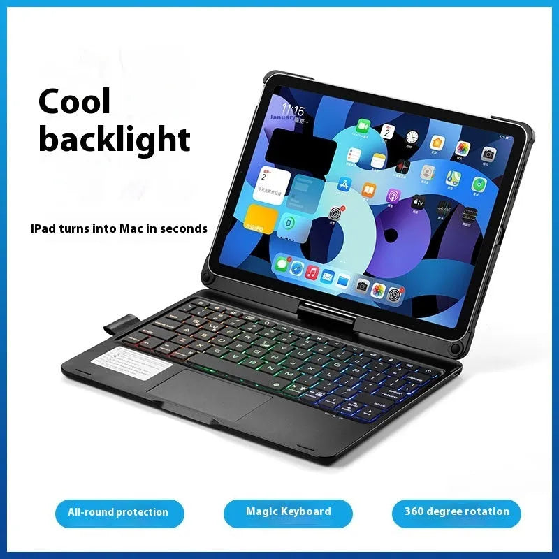 Miaocontrol Bluetooth keyboard with 360-degree rotating hinge for iPad Pro and iPad Air tablets