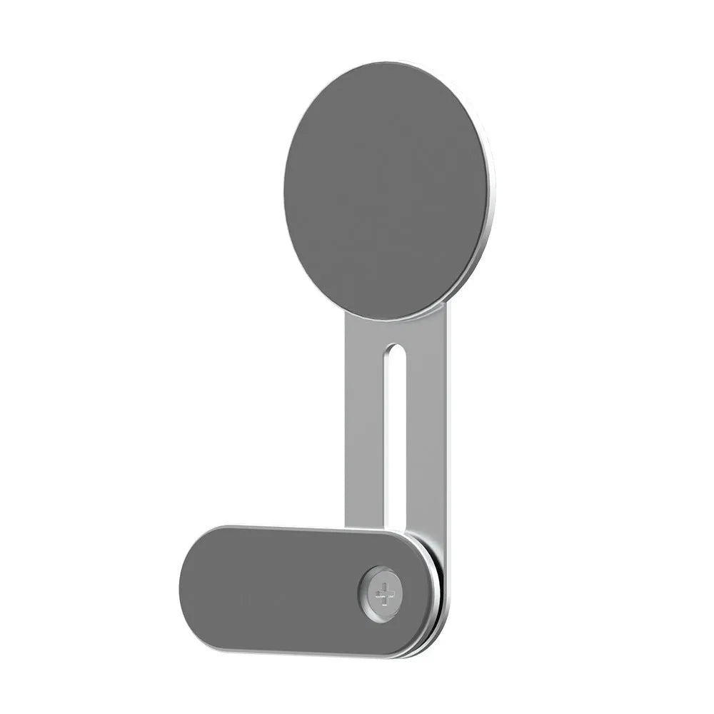 Silver aluminium alloy desktop phone stand, model ZM306, wireless charging magnetic bracket for general phones