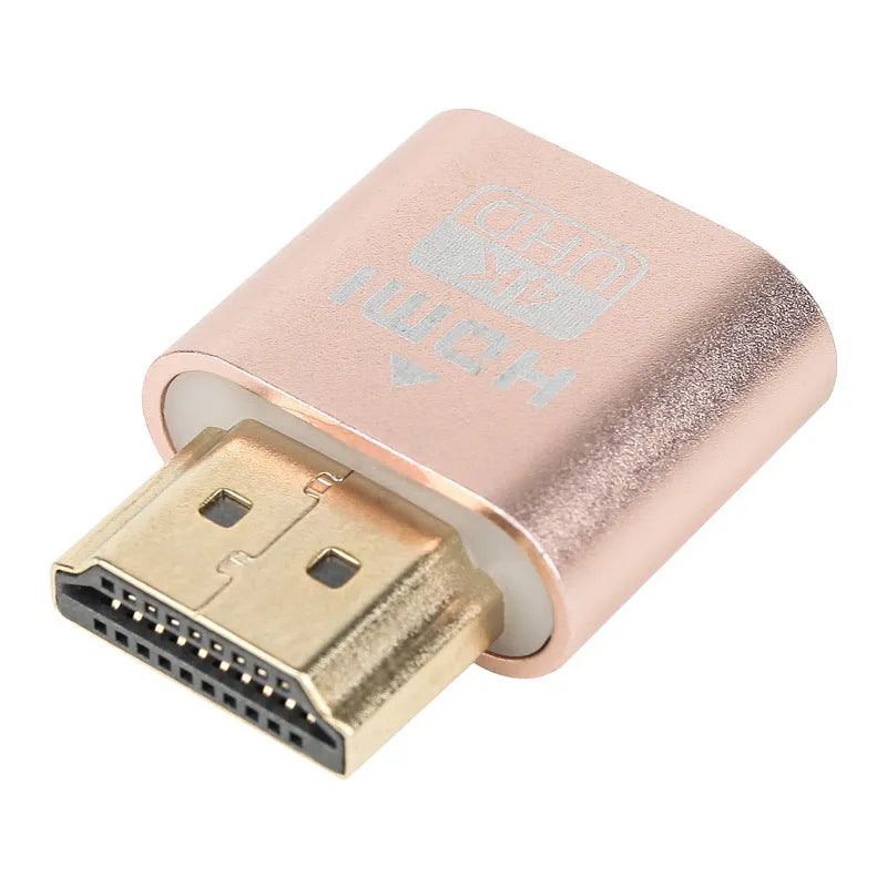 HDMI virtual display dummy plug with 26.5mm interface length in gold silver black options