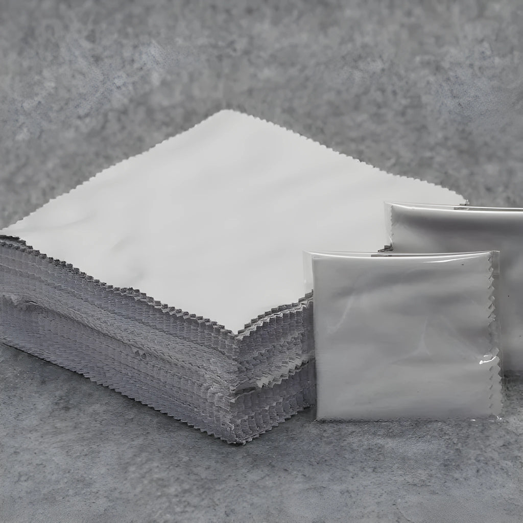 Square microfiber glasses cloth 130x130mm in grey, black, or mixed colour for lenses and watches