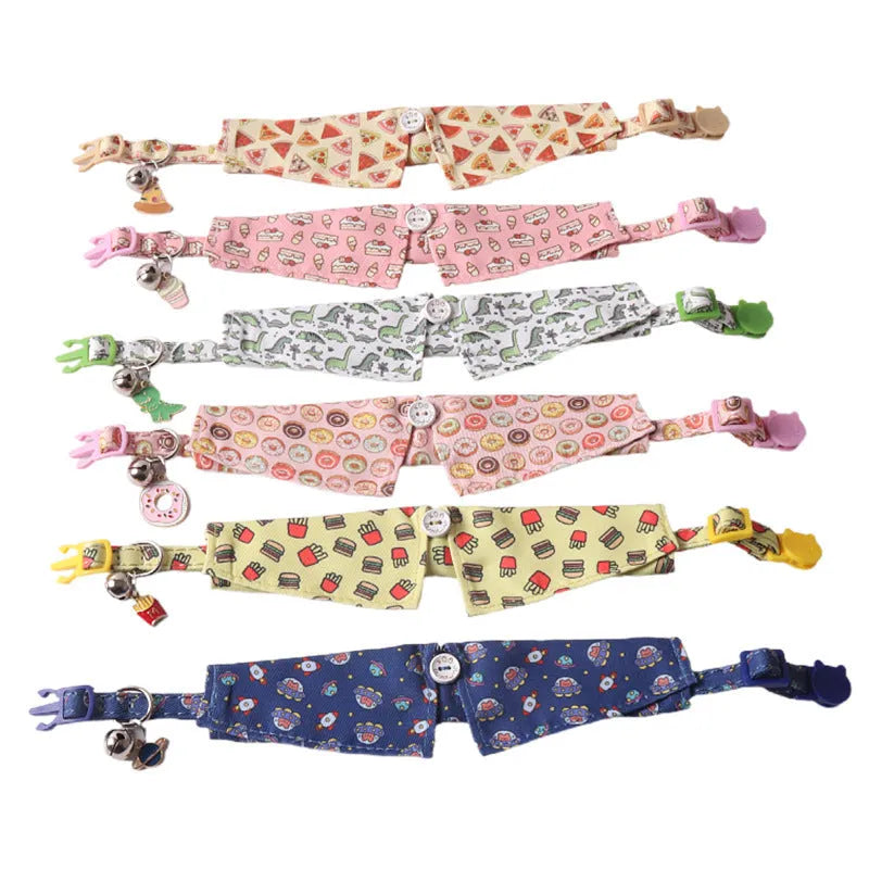 Pet supplies peach skin fabric collar with metal accessories in dinosaur design, 28cm length
