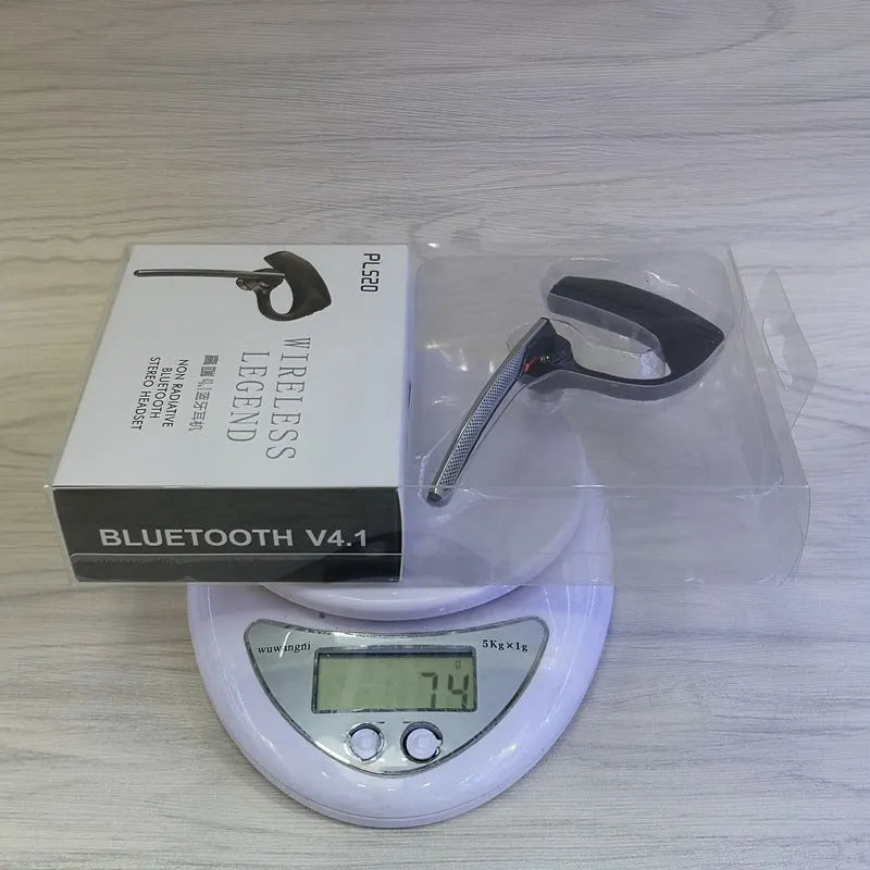 Black stereo Bluetooth sports headphones with a large battery and call function.